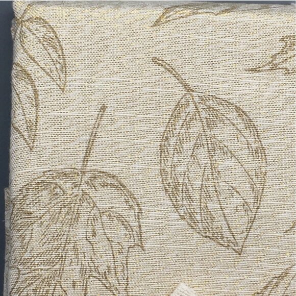 Envogue Harvest Fall Leaves Tablecloth 60x102 Gold Shimmer Tan Thanksgiving - Picture 4 of 11